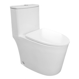 Унитаз-моноблок безободковый Azario Ansa AZ-2301 с тонкой крышкой микролифт - фото 