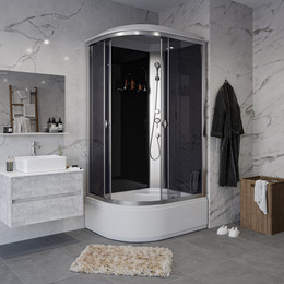 Душевая кабина Niagara Eco 120x90 см E120/90/40R/TN, профиль хром матовый, стекло тонированное (безсиликоновая сборка) - фото 