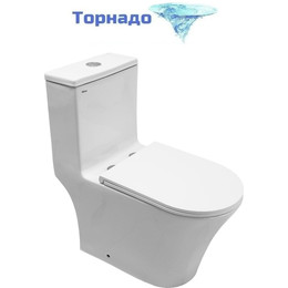 Унитаз-моноблок Azario Vally AZ-80687 с тонкой крышкой микролифт (Система смыва Торнадо) - фото 