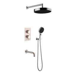 Душевая система для ванны Boheme Cell 427-NB + 135-3-NB + 625-NB (со скрытой частью) никель - фото 