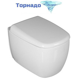 Унитаз подвесной безободковый Cerutti SPA Romina Aria Tornado 10613 с крышкой микролифт (система смыва Торнадо) - фото 