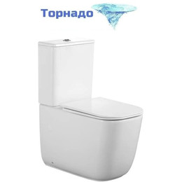 Унитаз-компакт безободковый Cerutti SPA Alvaro 11089 с тонкой крышкой микролифт (система смыва Торнадо) - фото 