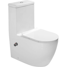 Унитаз-моноблок безободковый SantiLine SL-5011SM-BD с тонкой крышкой микролифт - фото 