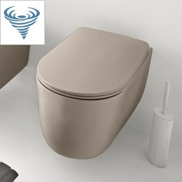 Унитаз подвесной безободковый Kerasan Nolita 531581, Коричневый орех (Система смыва торнадо) - фото 