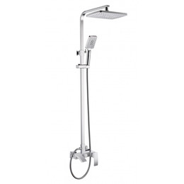 Душевая стойка с изливом Grocenberg GB7007WC, белый хром - фото 