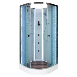 Гидробокс Avacan 100x100 см EM1510NLED+GM, хром/узор (безсиликоновая сборка) - фото 