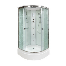 Гидробокс Avacan 100x100 см EM2710GM+EL, хром/узор (безсиликоновая сборка) - фото 