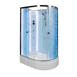 Гидробокс Avacan 120x80 см EM2712LNLED+GM, хром/узор (безсиликоновая сборка) - фото 