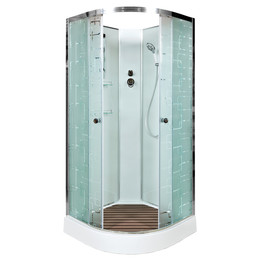 Душевая кабина Avacan 110x110 см EM2011N, белый/узор (безсиликоновая сборка) - фото 