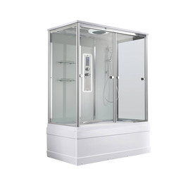 Гидробокс Avacan 150x85 см V5015LED, хром/прозрачное (безсиликоновая сборка) - фото 