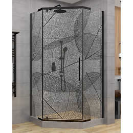 Душевое ограждение Avacan 90х90 см PB90, чёрный/узор - фото 