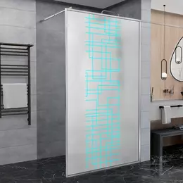 Душевая перегородка Avacan 100 см LC100MT стекло (8 мм) с кронштейном в комплекте, хром/матовое - фото 