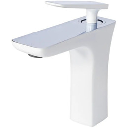 Смеситель для раковины Grocenberg GB1001N-WC, белый хром - фото 