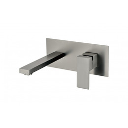 Смеситель для раковины настенный Grocenberg GB588BG (со скрытой частью) графит - фото 