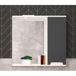 Зеркало-шкаф EvaGold Vesta 75 см EG010227, графит софт тач - фото 