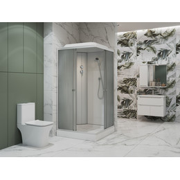 Душевая кабина EvaGold 90х90 см EG210017, хром/рифленое - фото 