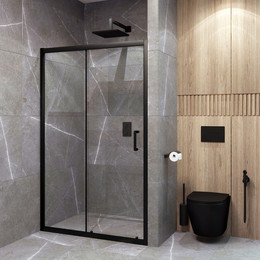 Душевая дверь EvaGold 120 см EG220022, чёрный/прозрачное - фото 