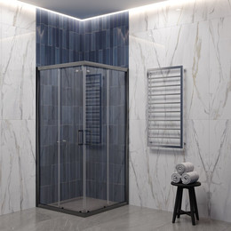 Душевое ограждение EvaGold 90х90 см EG220074, оружейная сталь/прозрачное - фото 