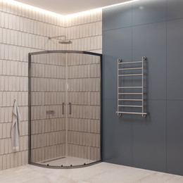 Душевое ограждение EvaGold 90х90 см EG220076, оружейная сталь/прозрачное - фото 