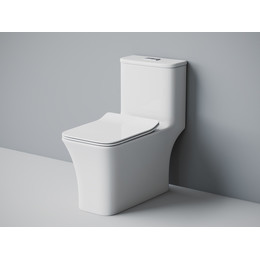 Унитаз-моноблок безободковый EvaGold EG050003 с тонкой крышкой микролифт - фото 