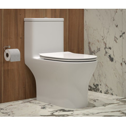 Унитаз-моноблок безободковый EvaGold EG050005 с тонкой крышкой микролифт - фото 