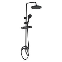 Душевая стойка EvaGold Queens EG400051 с полкой, чёрный - фото 