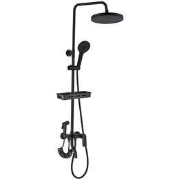 Душевая стойка с гигиеническим душем и полкой EvaGold Mau EG400060, чёрный - фото 