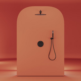 Душевая система для душа с термостатом Sancos Link SC3005MB, чёрный матовый - фото 