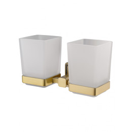 Стакан двойной для зубных щеток Wonzon & Woghand Roma WW-7228, цвет бронза брашированная - фото 