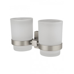 Стакан двойной для зубных щеток Wonzon & Woghand Polo WW-8928-BN, цвет никель брашированный - фото 