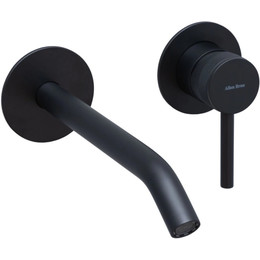 Смеситель для раковины настенный Allen Brau Priority 5.31A03-31 (со скрытой частью) чёрный матовый - фото 