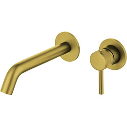 Смеситель для раковины настенный Allen Brau Priority 5.31030-GB (со скрытой частью) золото - фото 