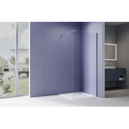 Душевая перегородка Aquatek Walk in 90 см AQ.WI.090.1GM (стекло 8 мм) с кронштейном в комплекте, оружейная сталь/прозрачное - фото 