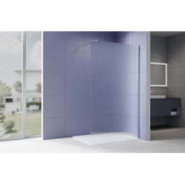 Душевая перегородка Aquatek Walk in 90 см AQ.WI.090.2CH (стекло 8 мм) с кронштейном в комплекте, серебро/матовое - фото 