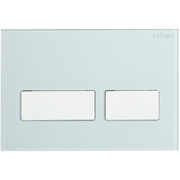 Кнопка смыва Cezares Lux LUX-GB-2-BIO, белый матовый/белое стекло - фото 