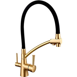 Смеситель для кухни Gappo G4398-1, черный/бронза - фото 