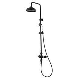 Душевая стойка с термостатом Wonzon & Woghand Retro WW-B3041-MB, чёрный матовый - фото 