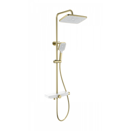 Душевая стойка с термостатом Wonzon & Woghand ThermoKlick WW-B3098-A-BG, золото брашированное - фото 