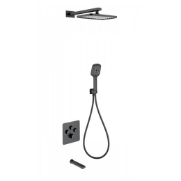 Душевая система для ванны с термостатом Wonzon & Woghand WW-B4005-MB, чёрный матовый - фото 
