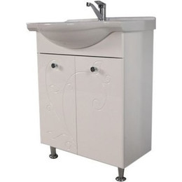 Тумба напольная с раковиной Акватон ЛИАНА 60 см 1A1631K0LL010, белый - фото 