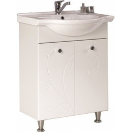 Тумба напольная с раковиной Акватон ЛИАНА 65 см 1A1657K0LL010, белый - фото 