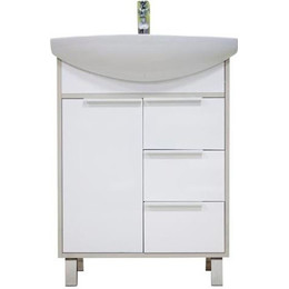 Тумба напольная с раковиной Акватон Рико 65 см 1A2133K1RIB90, белый/ясень - фото 