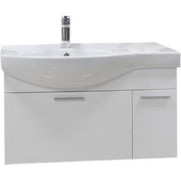 Тумба подвесная с раковиной Акватон Инди 80 см 1A1884K0ND010, белый - фото 