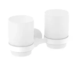 Стакан двойной для зубных щеток Timo Saona 13034/16, цвет белый матовый - фото 