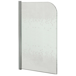 Шторка для ванны Loranto 85х140 см CS-L1485, хром/узор - фото 