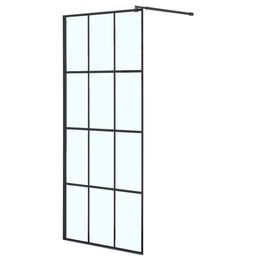 Душевая перегородка Loranto Walk-in 70 см CS-W02B-70 (стекло 8 мм) чёрный матовый/прозрачное "Лофт клетка" - фото 