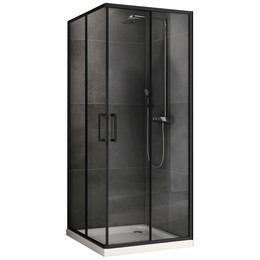 Душевое ограждение Abber Schwarzer Diamant 100х100 см AG02100B5, чёрный/прозрачное - фото 