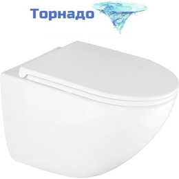 Унитаз подвесной безободковый Azario Trevi AZ-0093UQ3 с тонкой крышкой микролифт (Система смыва торнадо) - фото 