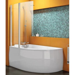 Шторка для ванны Kolpa-San Sole TP 104 см, хром/прозрачное - фото 