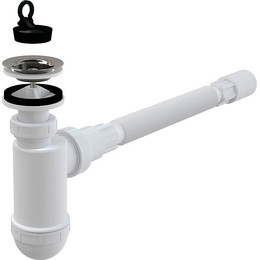 Сифон для умывальника Alcaplast DN40 с решеткой из нержавеющей стали - фото 